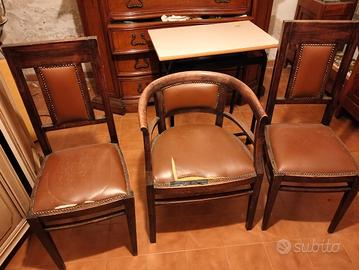 Tre sedie vintage anni 30