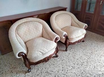 salotto in stoffa bianca