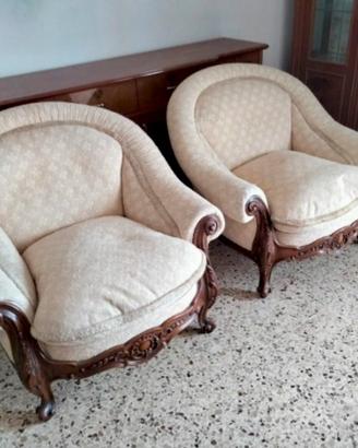 salotto in stoffa bianca