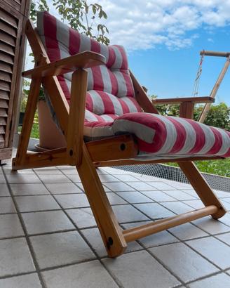 Poltrona da giardino/sdraio imbottiya legno massel