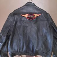 giubbotto pelle vintage logo Moto Guzzi