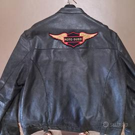 giubbotto pelle vintage logo Moto Guzzi