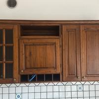 Pensile legno massello con mensole e ripiani