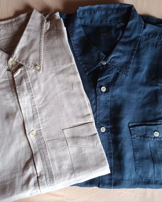 Set da 2 camicie uomo, manica lunga, tg.xxl, lino 
