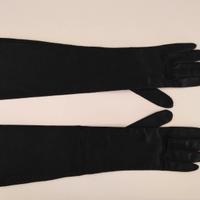 Guanti donna raso nero lunghi - anni '60