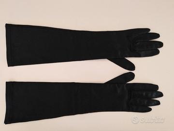 Guanti donna raso nero lunghi - anni '60