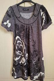 Vestitino donna scamiciato color marrone-fango