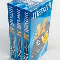 Stock 3 VHS Maxell Mega Power Tape da 120 minuti