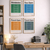 Set 4 Poster Tennis – I 4 Grand Slam | Formato A3
