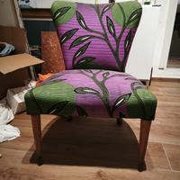sedia (2) in legno e stoffa