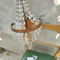 lampadario vintage con cristalli 