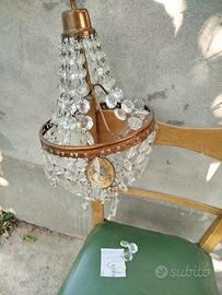 lampadario vintage con cristalli 