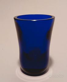 Vintage, mortaio vetro blu cobalto