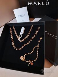 Marlù parure Collana + Bracciale color oro rosa