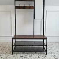 Appendiabiti, panca, scarpiera, Specchio