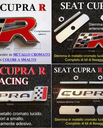 SEAT CUPRA R Stemma Logo ANTERIORE POSTERIORE new