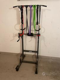 Stazione Calisthenics + Anelli legno ed elastici