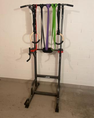 Stazione Calisthenics + Anelli legno ed elastici
