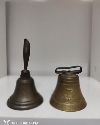 Coppia Campanelli Vintage in Ottone/Bronzo