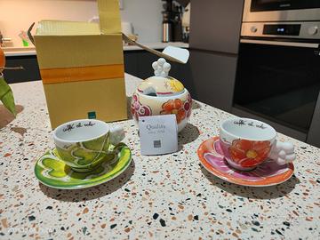 Set 2 Tazzine con Piattini e Zuccheriera Thun