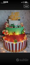 Torta scenografica battesimo tema natalizio
