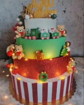 Torta scenografica battesimo tema natalizio