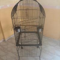Gabbia grande per pappagalli con supporto e ruote