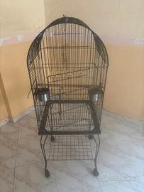 Gabbia grande per pappagalli con supporto e ruote