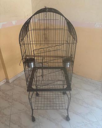 Gabbia grande per pappagalli con supporto e ruote
