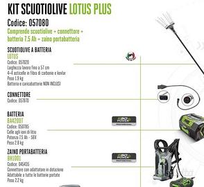 Kit EGO abbattolive scuotatore Lotus Plus