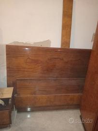 Letto Matrimoniale Vintage in Radica di Noce - Sti