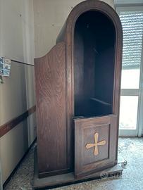 Confessionale in legno 110 x 80 x 200 cm