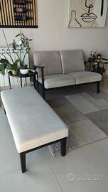 Divano 2 posti + panca (entrambi beige)