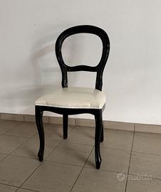 4 sedie stile barocco moderno in legno ed ecopelle