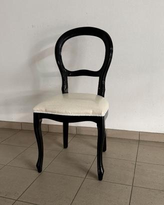 4 sedie stile barocco moderno in legno ed ecopelle
