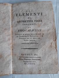 Antico Gli elementi di Geometria Piana Napoli 1815