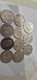 Lotto 11 monete 5 Lire Regno d’Italia argento 900