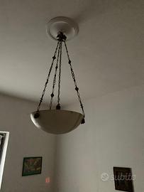 Lampadario sospensione in alabastro e ottone