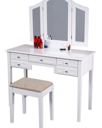 MARILYN Toeletta da Trucco con Specchio e Sgabello