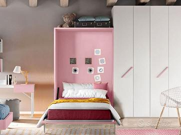 LETTO A SCOMPARSA UNA PIAZZA E MEZZO ROSA ANTICO