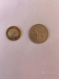 2 monete,1 pound Irlanda e 10 franchi Francia