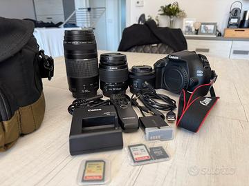 Set completo Canon 1200d + borsa + obbiettivi + SD