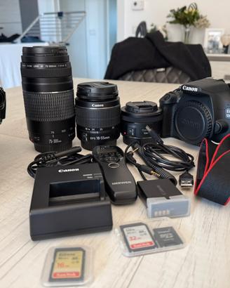 Set completo Canon 1200d + borsa + obbiettivi + SD