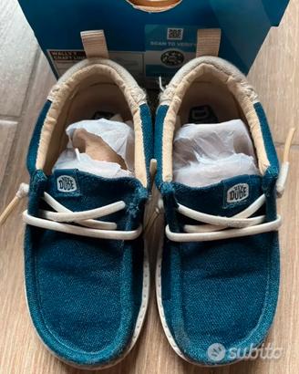 Scarpa bambino blu bianca HeyDude taglia 27