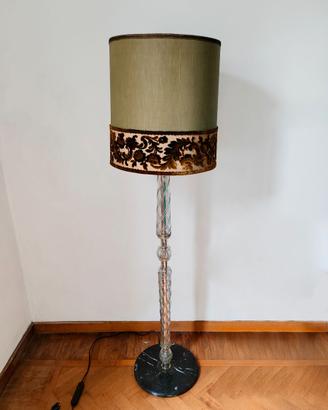 Lampada da terra n vetro di Murano e marmo vintage