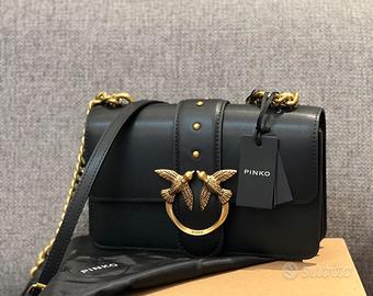 Borsa a spalla in pelle nera Pinko