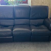 Divano 3 posti in pelle nera