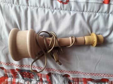 Portalampada decoupage legno naturale