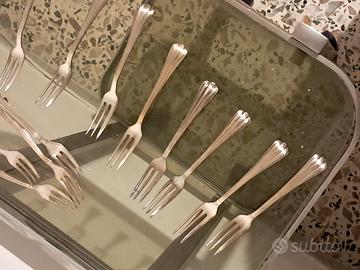 set di 12 forchette di argento antiquariato