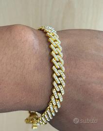 Bracciale a maglia cubana dorato